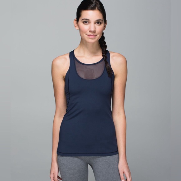 Lululemon Mesh With Me Tank Top Inkwell 6 - Picture 6 of 7